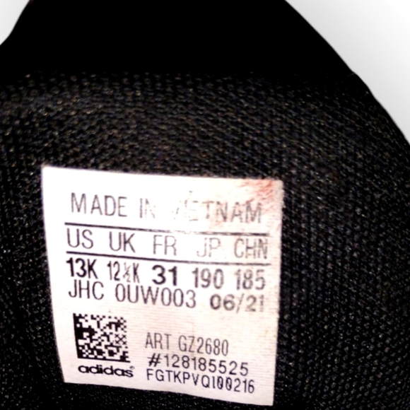 Adidas Little Boys Black & Orange Sneakers Size US 13 - Picture 7 of 7